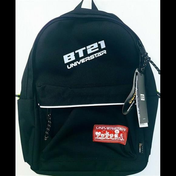 BT21 Space Wappen Collection Lightweight Canvas Casual Student Backpack - Picture 10 of 16